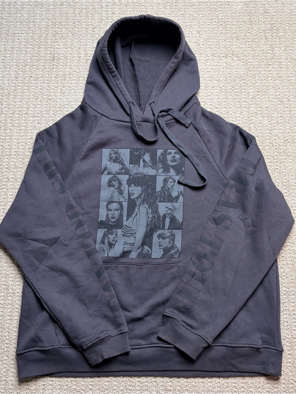Official Taylor Swift The Eras Tour Pullover Hoodie Charcoal Grey Size Large L
